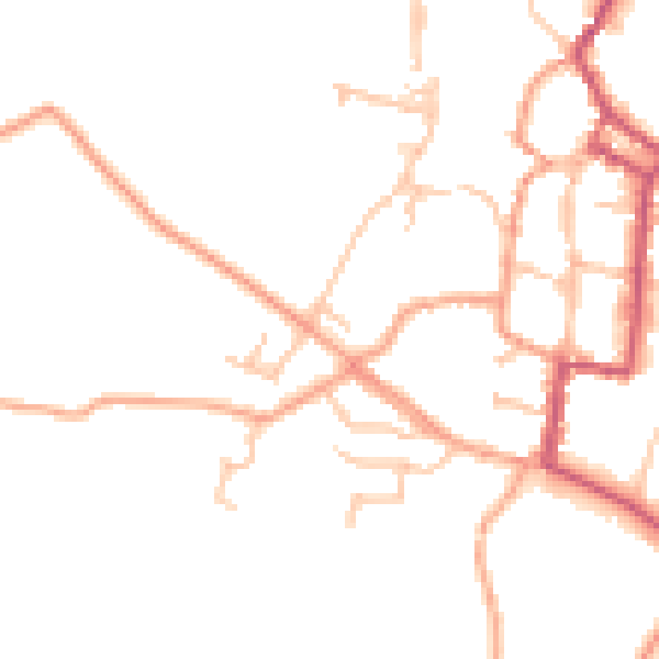 Daytime road noise heatmap for SY9 5BB