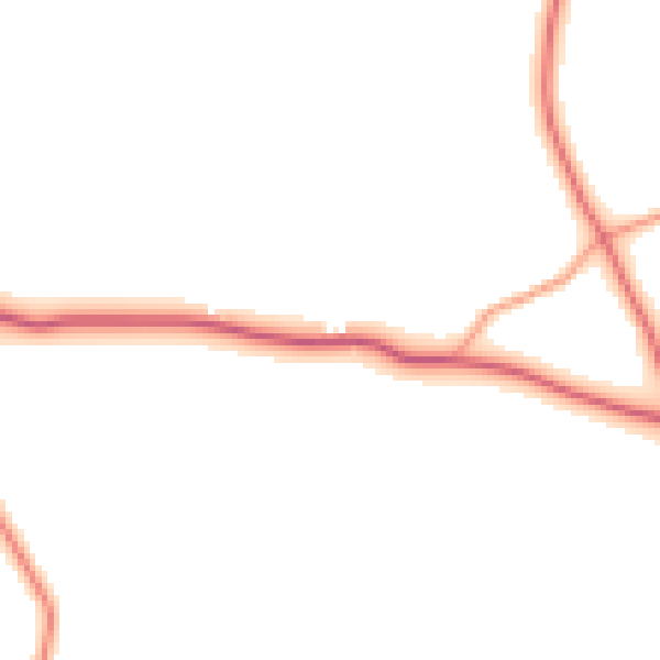 Daytime road noise heatmap for SY9 5HQ