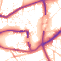 Daytime road noise heatmap for TA1 1AN