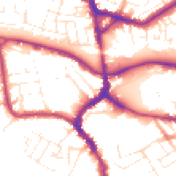 Daytime road noise heatmap for TA1 1BB