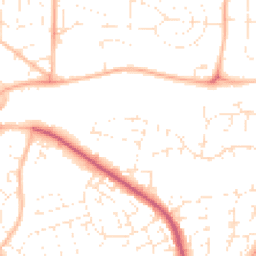 Daytime road noise heatmap for TA1 2PL