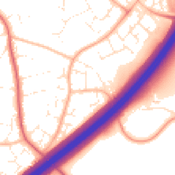 Daytime road noise heatmap for TA1 3XG