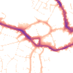 Daytime road noise heatmap for TA1 4DG