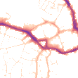 Daytime road noise heatmap for TA1 4DQ