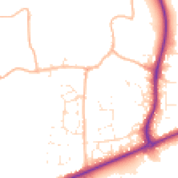 Daytime road noise heatmap for TA1 5EP