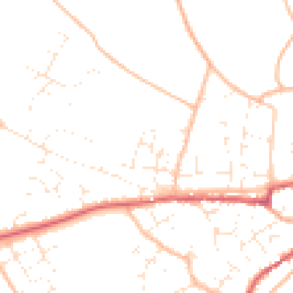 Daytime road noise heatmap for TA11 6AY