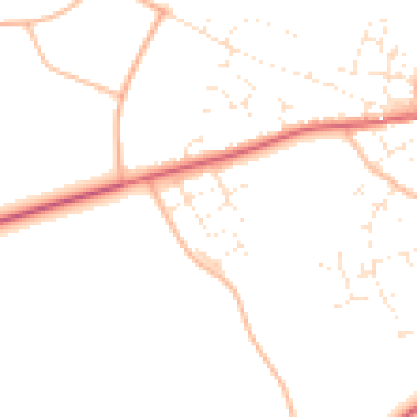 Daytime road noise heatmap for TA11 6BG