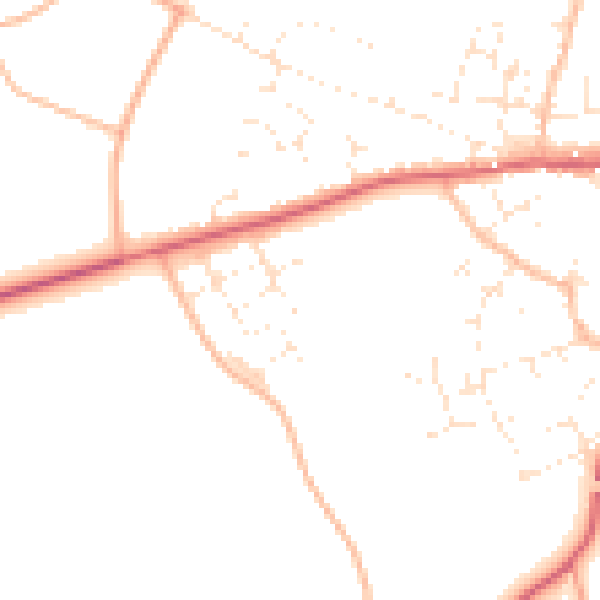 Daytime road noise heatmap for TA11 6BT