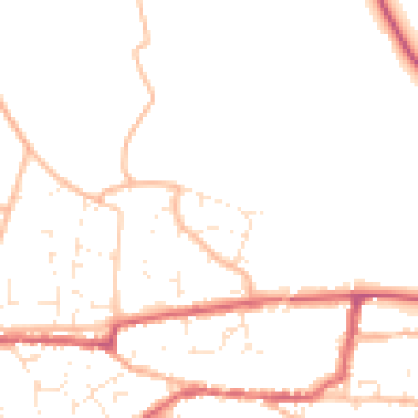 Daytime road noise heatmap for TA11 6LG