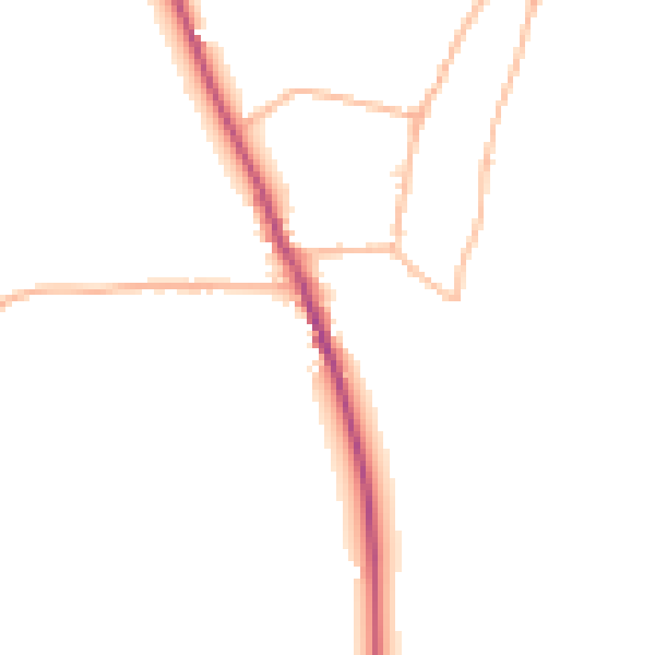 Daytime road noise heatmap for TA11 6PR