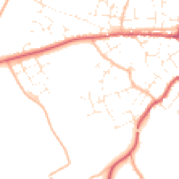 Daytime road noise heatmap for TA11 6PW
