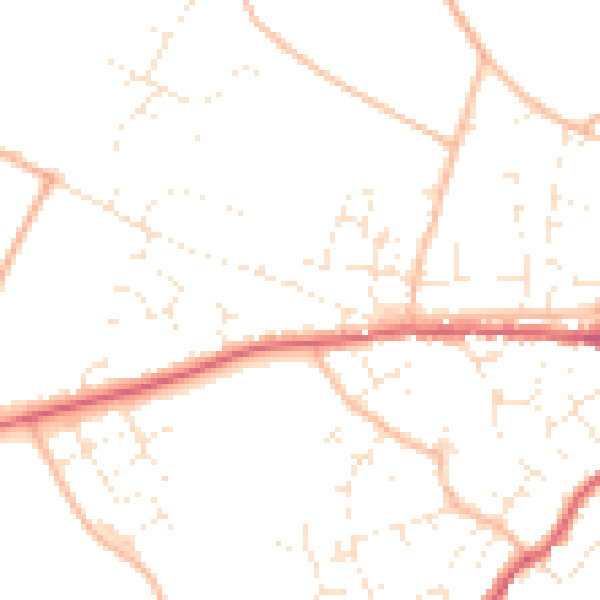 Daytime road noise heatmap for TA11 6SA