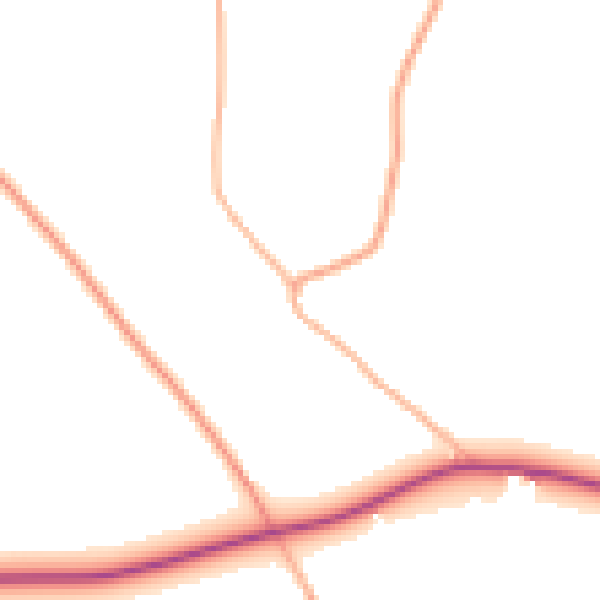 Daytime road noise heatmap for TA11 7JA