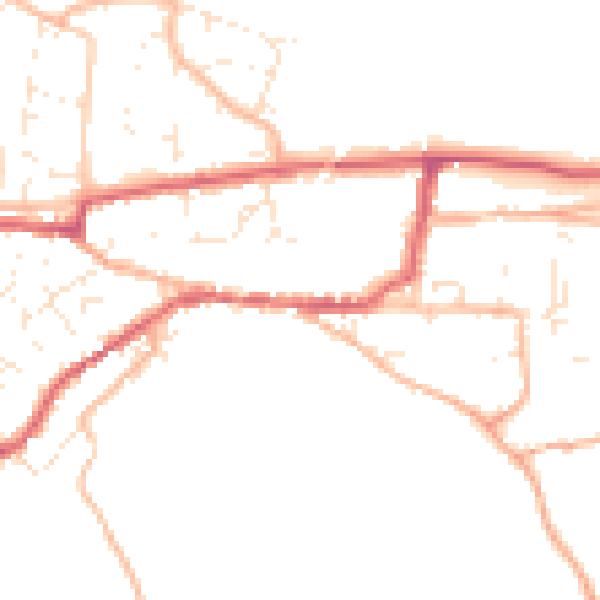 Daytime road noise heatmap for TA11 7PR
