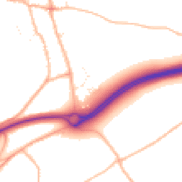 Daytime road noise heatmap for TA13 5EQ
