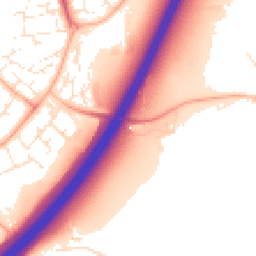 Daytime road noise heatmap for TA3 5AA
