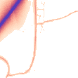 Daytime road noise heatmap for TA3 5EQ
