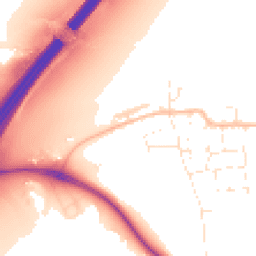 Daytime road noise heatmap for TA3 5JR