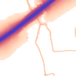 Daytime road noise heatmap for TA3 7AE