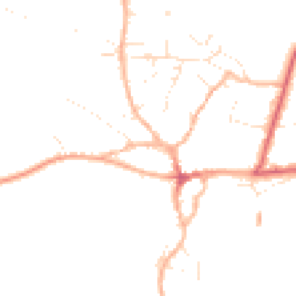 Daytime road noise heatmap for TA4 2JP