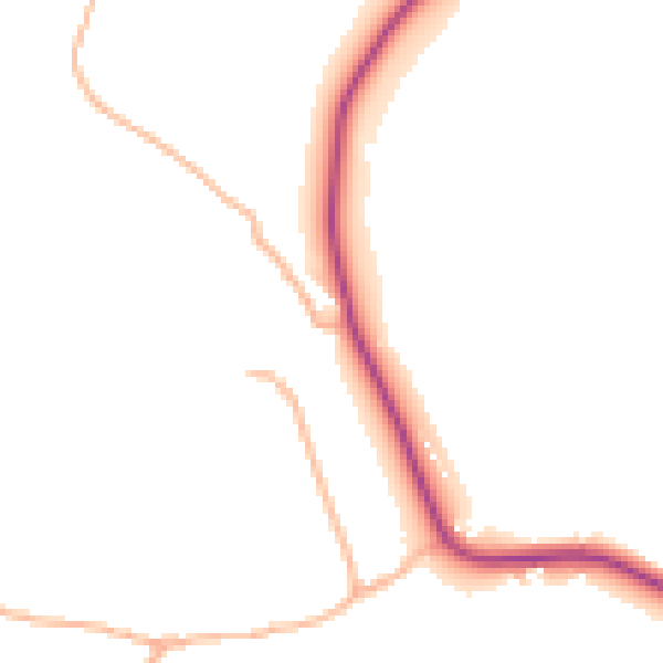 Daytime road noise heatmap for TA4 3HY
