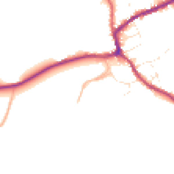 Daytime road noise heatmap for TA4 4NS