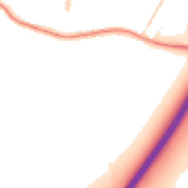 Night-time road noise heatmap for TA6 5EA
