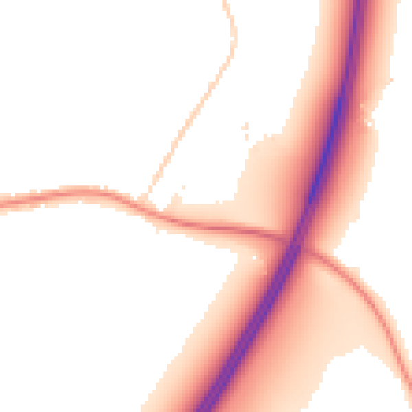 Night-time road noise heatmap for TA6 5FW