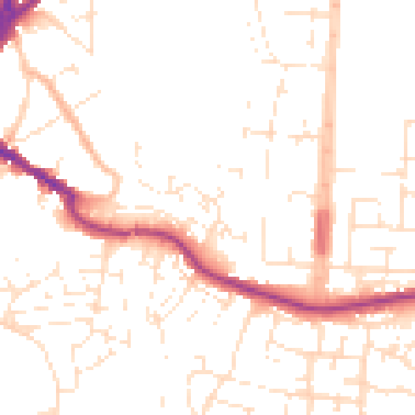 Daytime road noise heatmap for TA6 5LE