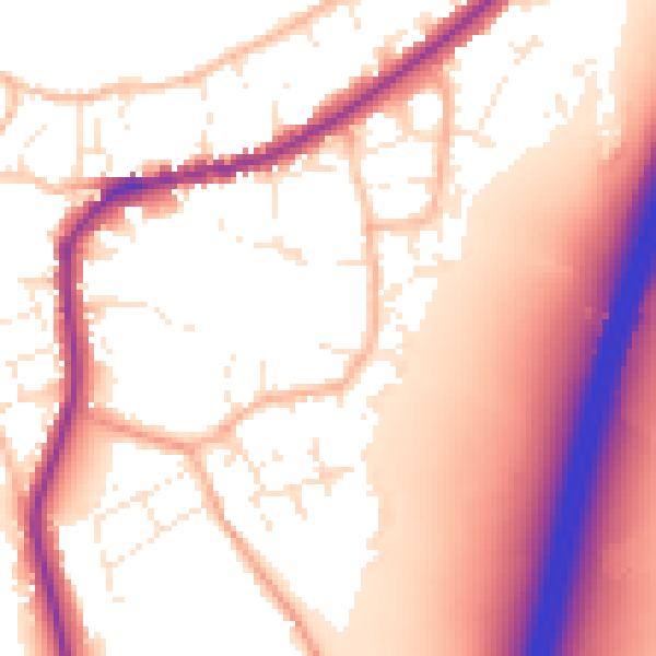 Daytime road noise heatmap for TA6 6QW