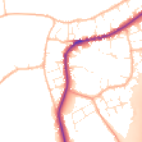 Daytime road noise heatmap for TA6 6SF