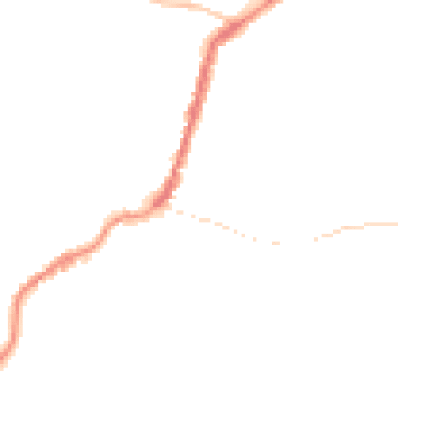 Night-time road noise heatmap for TA9 3BP