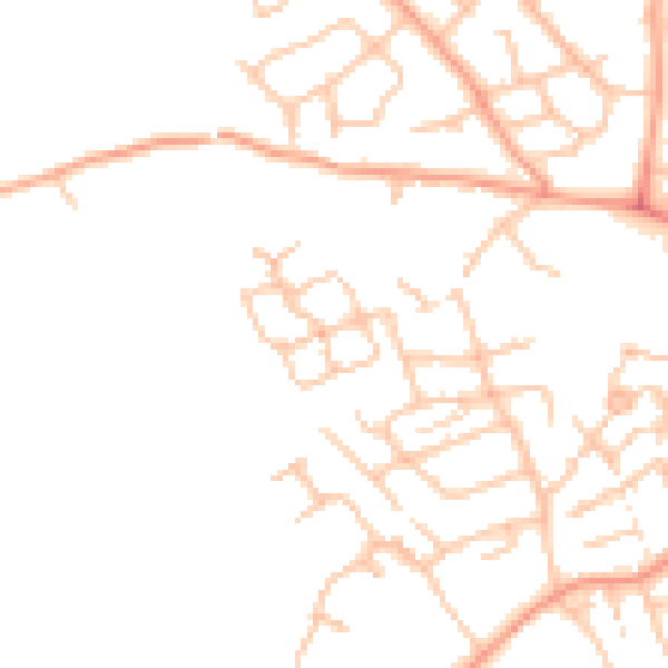 Daytime road noise heatmap for TF1 2GD