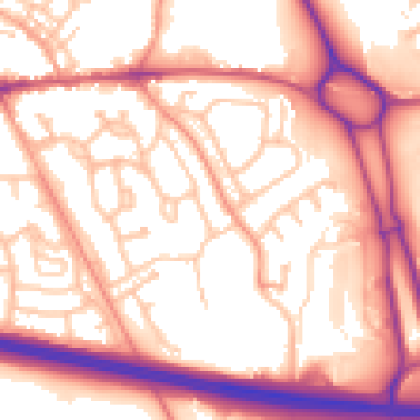 Daytime road noise heatmap for TF1 2LR