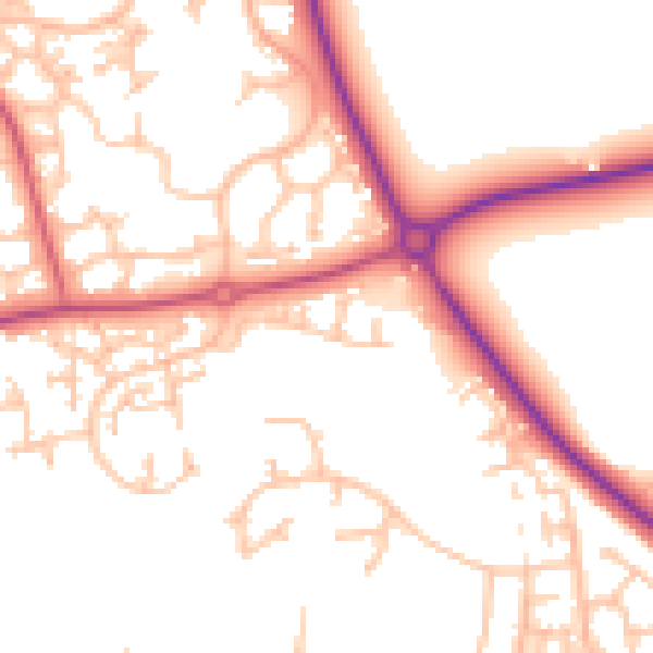 Daytime road noise heatmap for TF1 3LZ
