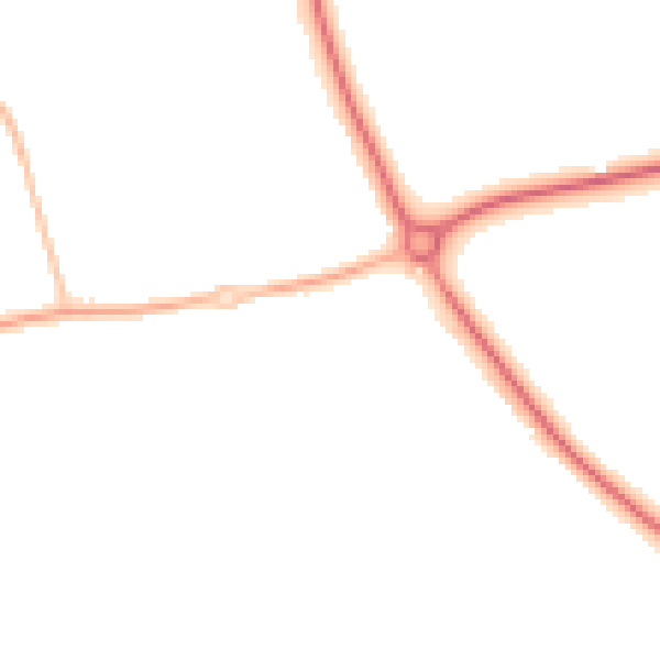 Night-time road noise heatmap for TF1 3LZ