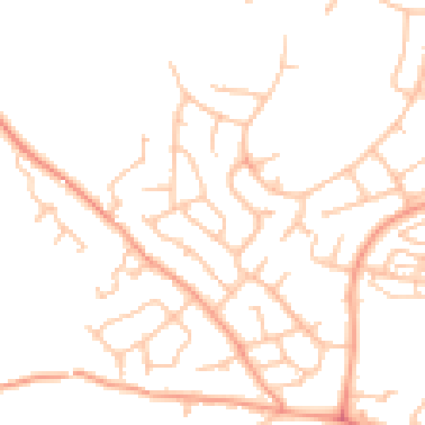 Daytime road noise heatmap for TF1 3NZ