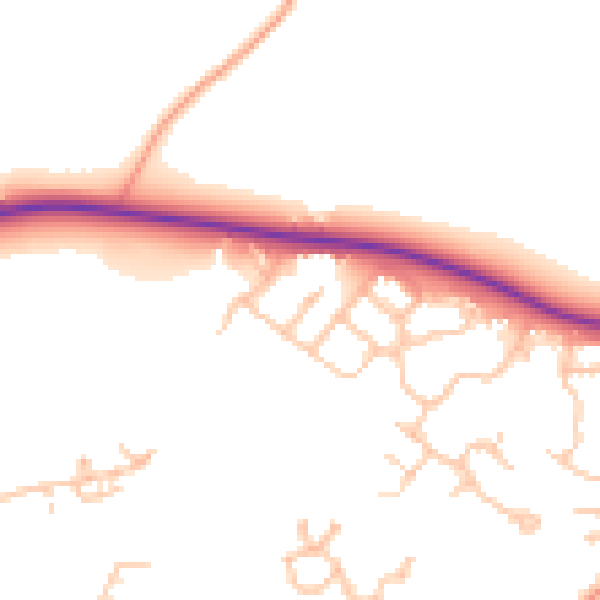 Daytime road noise heatmap for TF1 6AP