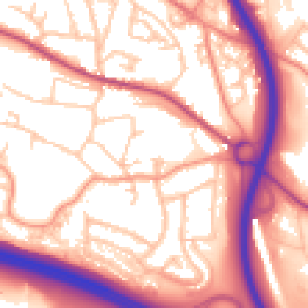 Daytime road noise heatmap for TF2 0BT