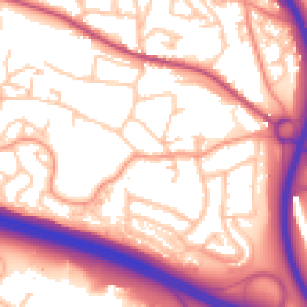 Daytime road noise heatmap for TF2 0DQ