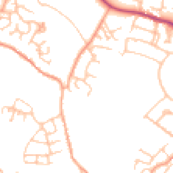 Daytime road noise heatmap for TF4 3AE