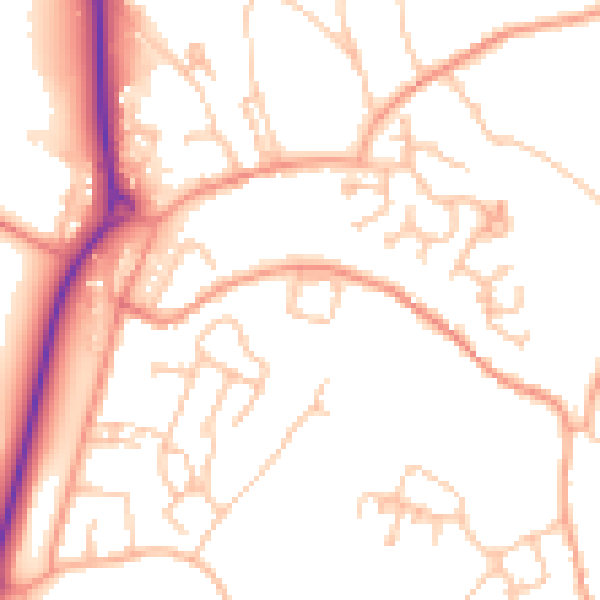 Daytime road noise heatmap for TF4 3FB