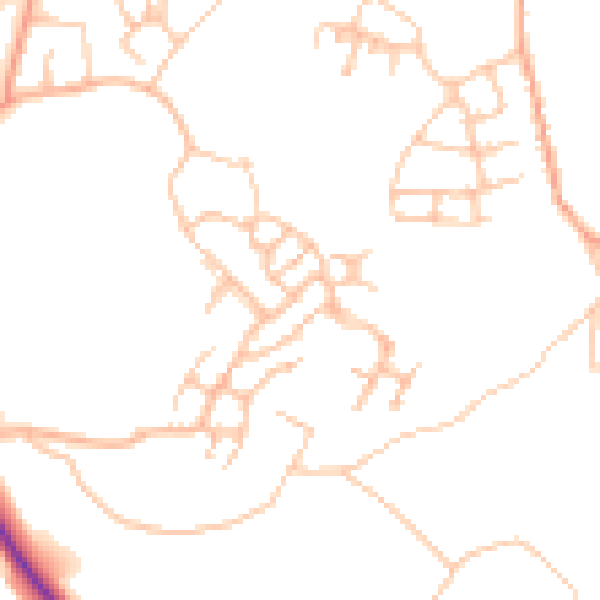 Daytime road noise heatmap for TF4 3TU