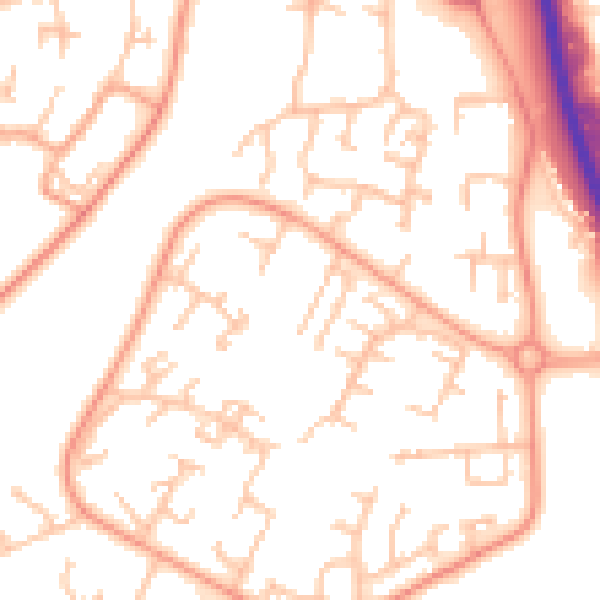Daytime road noise heatmap for TF7 4AY