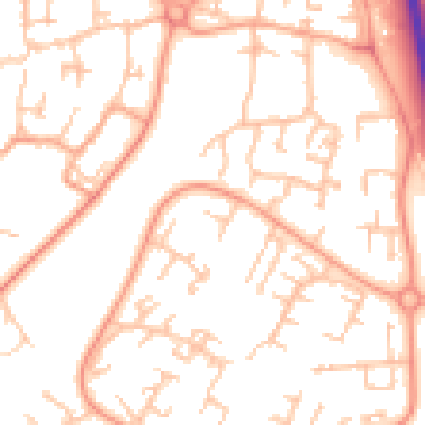 Daytime road noise heatmap for TF7 4AZ