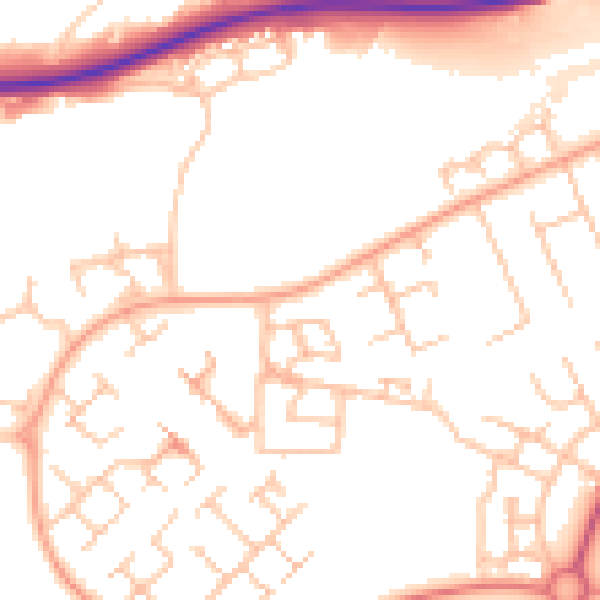 Daytime road noise heatmap for TF7 5GD