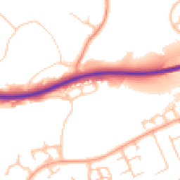 Daytime road noise heatmap for TF7 5QY