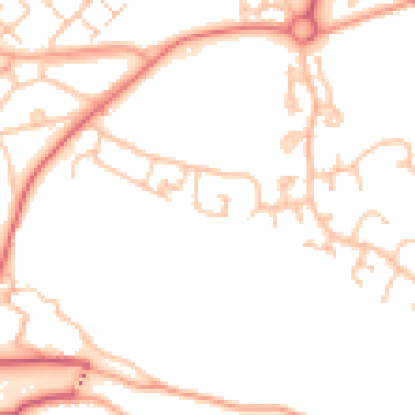 Daytime road noise heatmap for TF7 5TP