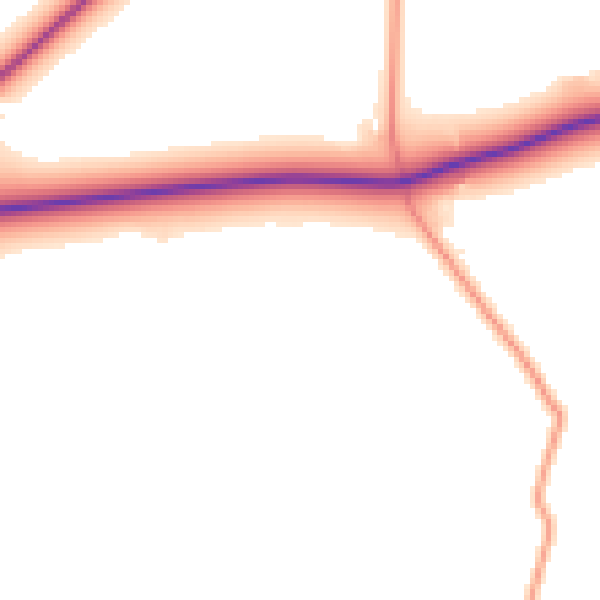 Daytime road noise heatmap for TF9 2EG