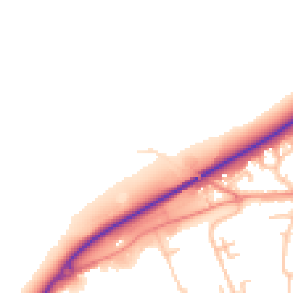 Daytime road noise heatmap for TF9 3PL